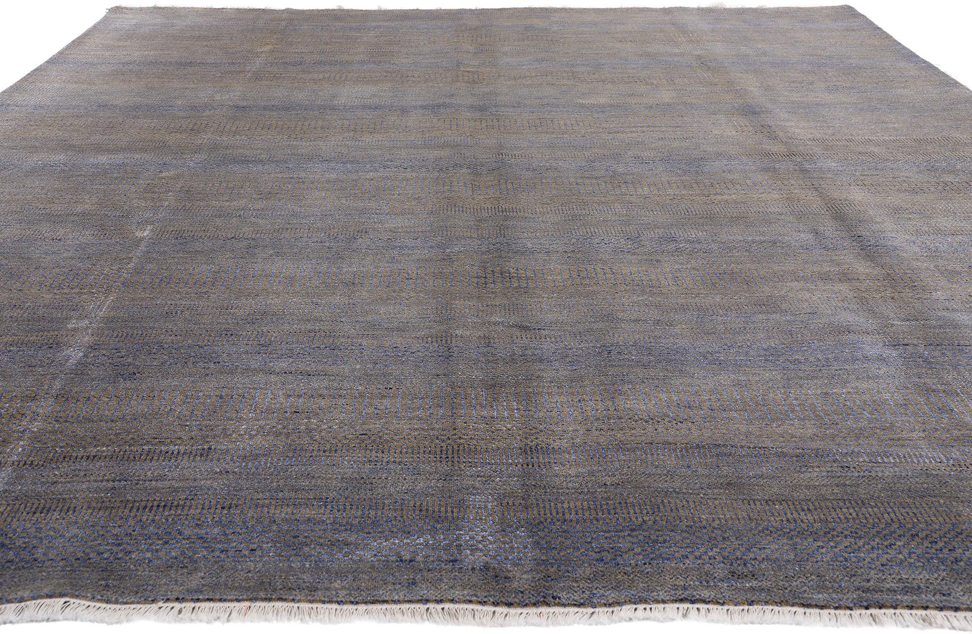 Indian Whispers of Refinement: Transitional Wool & Silk Masterpiece of Subtle Prestige For Sale