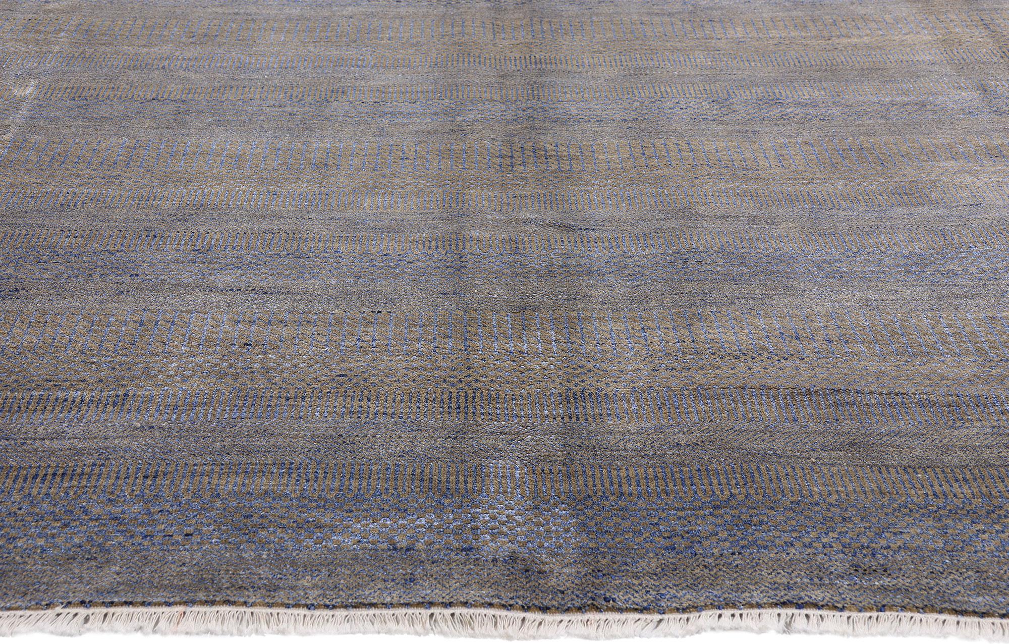 Contemporary Whispers of Refinement: Transitional Wool & Silk Masterpiece of Subtle Prestige For Sale