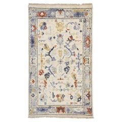 Nouveau tapis contemporain transitionnel Oushak d'accentuation avec style fédéral