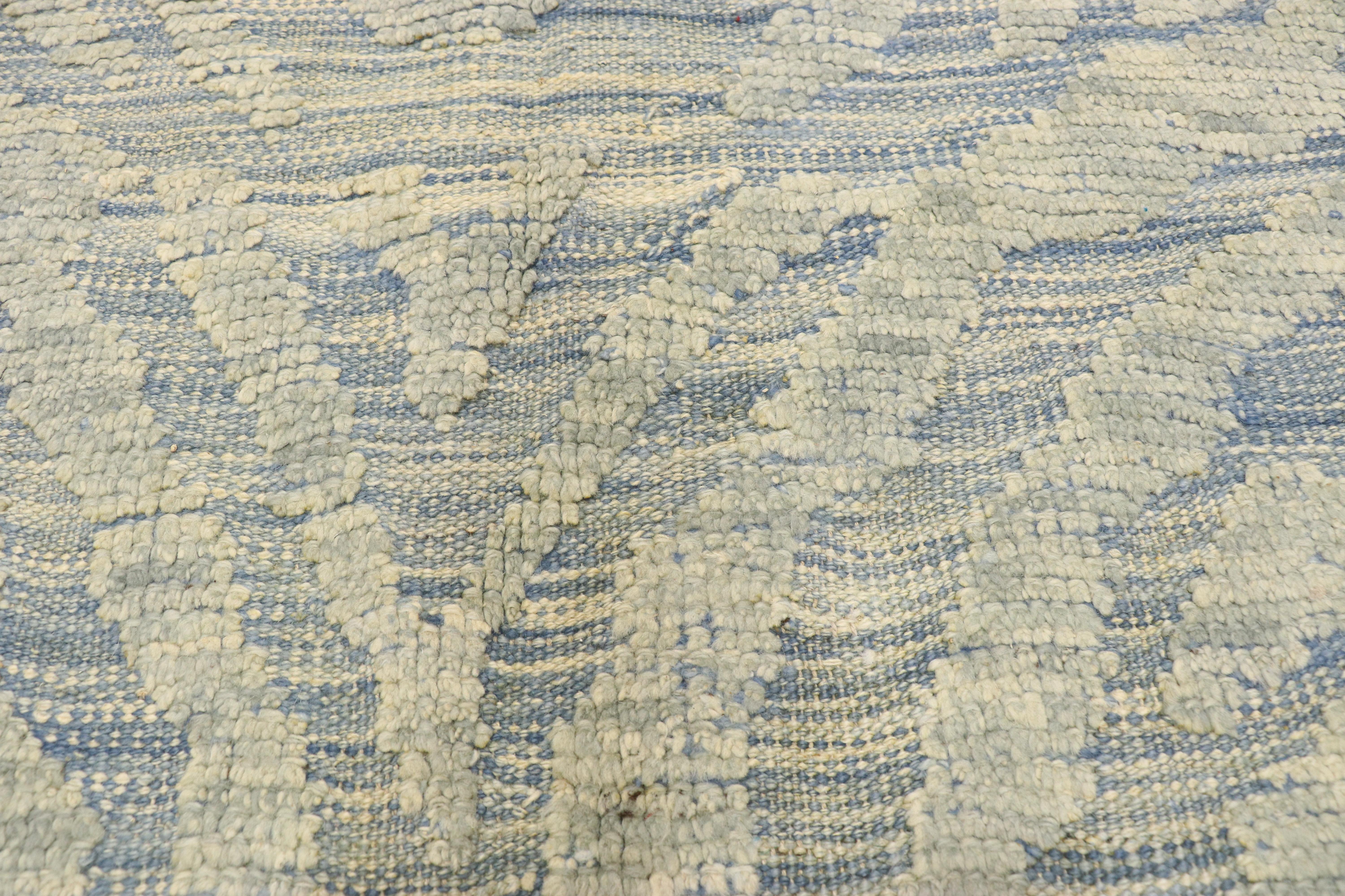 51549 Nouveau tapis turc contemporain avec un design surélevé et un style moderne, tapis texturé 08'09 x 12'00. Fusion dynamique des tendances contemporaines et d'une palette de couleurs idylliques, ce tapis turc contemporain en laine nouée à la