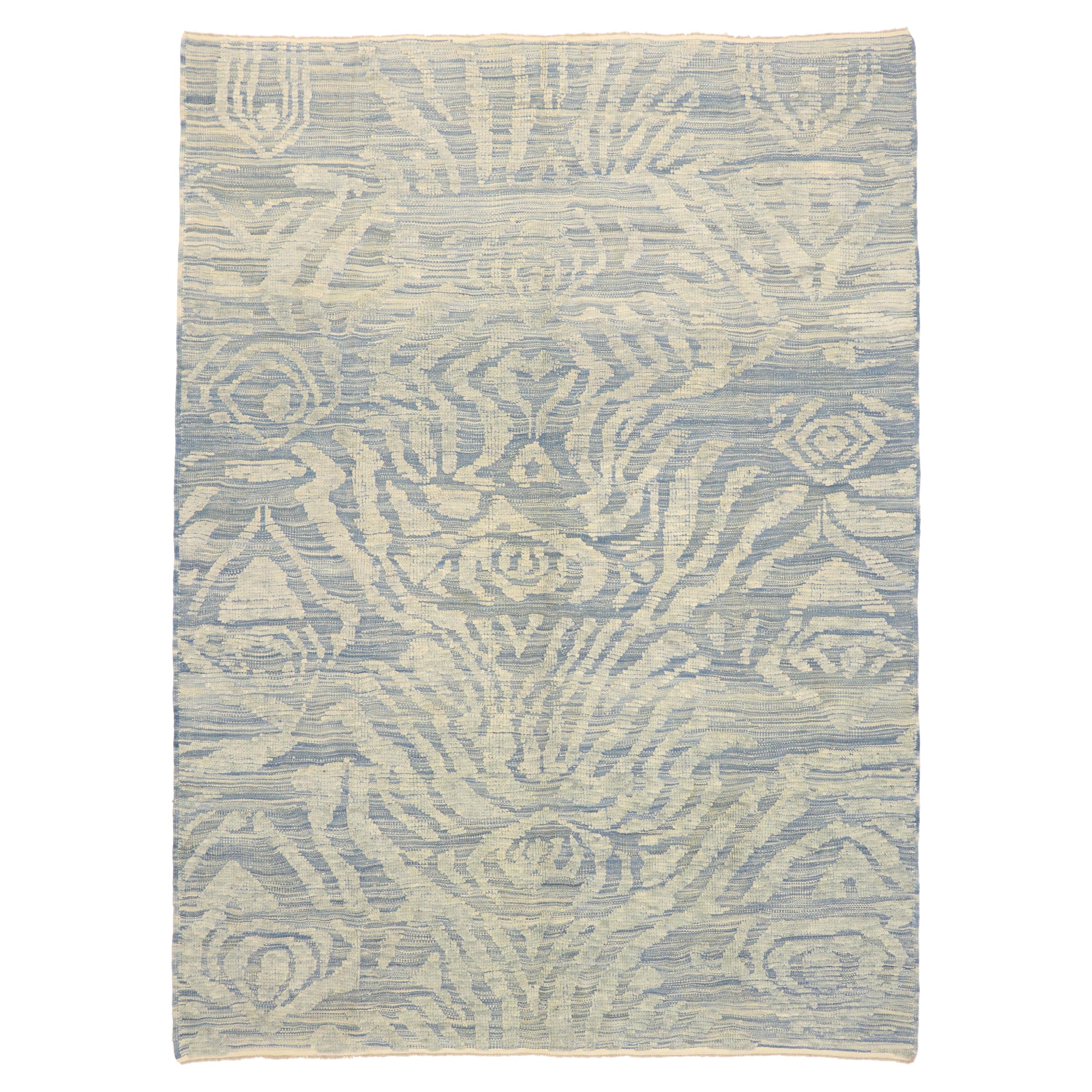 New Contemporary Turkish Area Rug with Raised Design and Modern Style For Sale