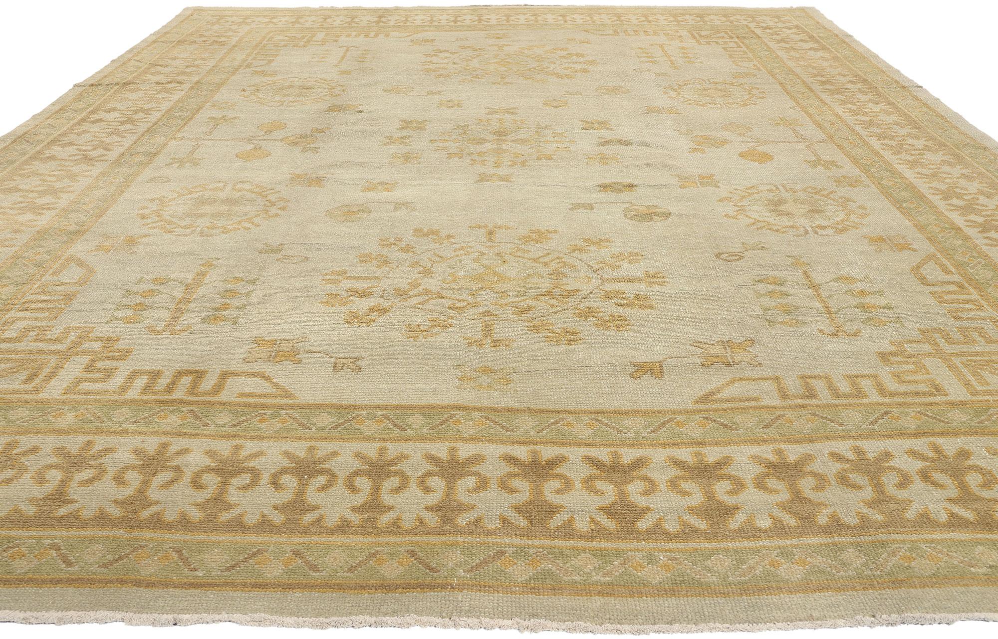 New Contemporary Türkischer Khotan-Teppich, 10'03 x 14'04 (Handgeknüpft) im Angebot