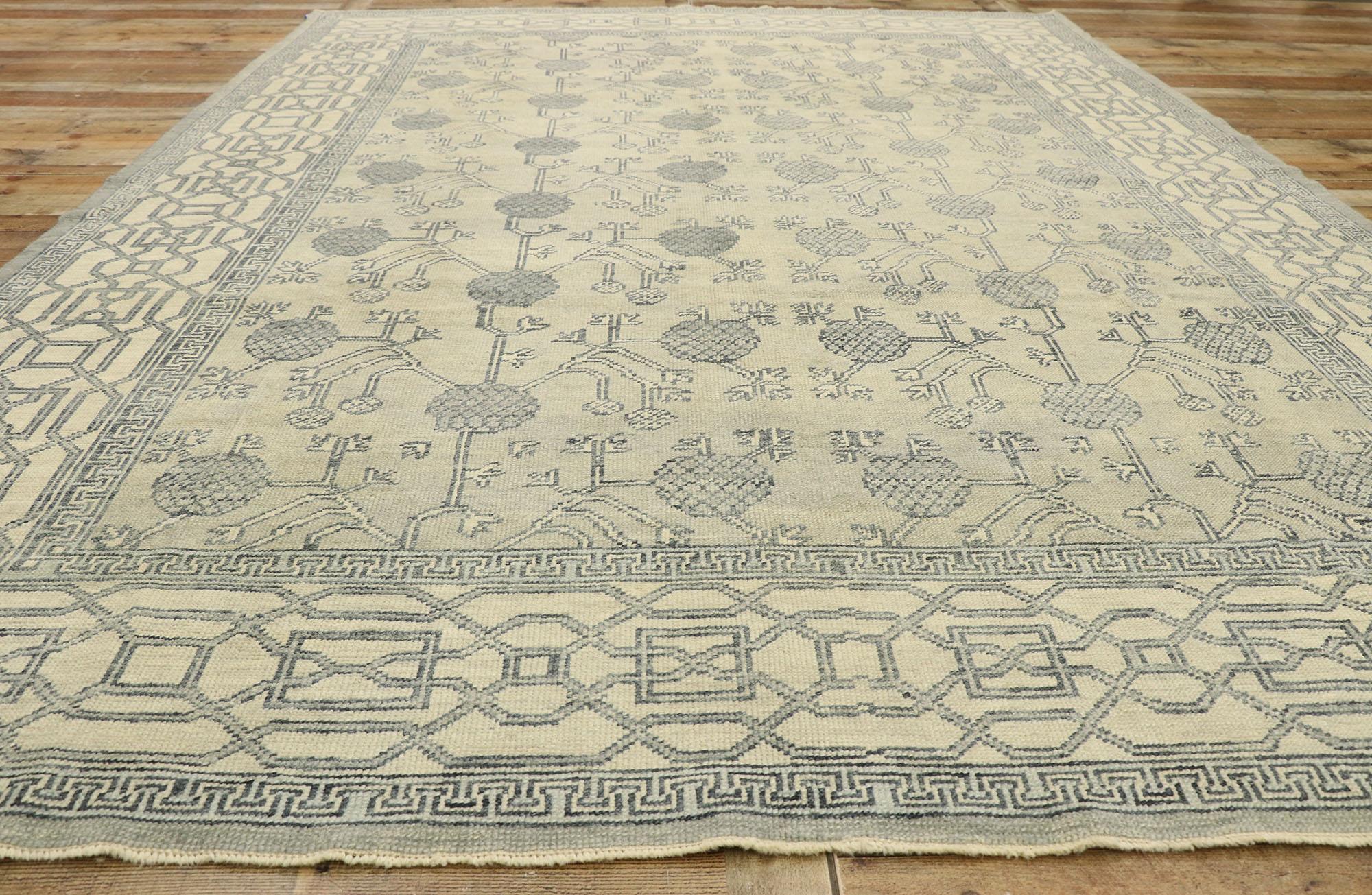 New Contemporary Turkish Khotan Rug with Modern Transitional Style For Sale 2