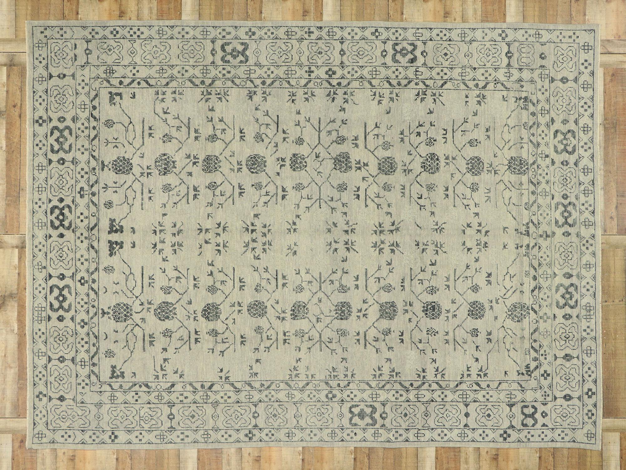 New Contemporary Turkish Khotan Rug with Modern Transitional Style For Sale 3