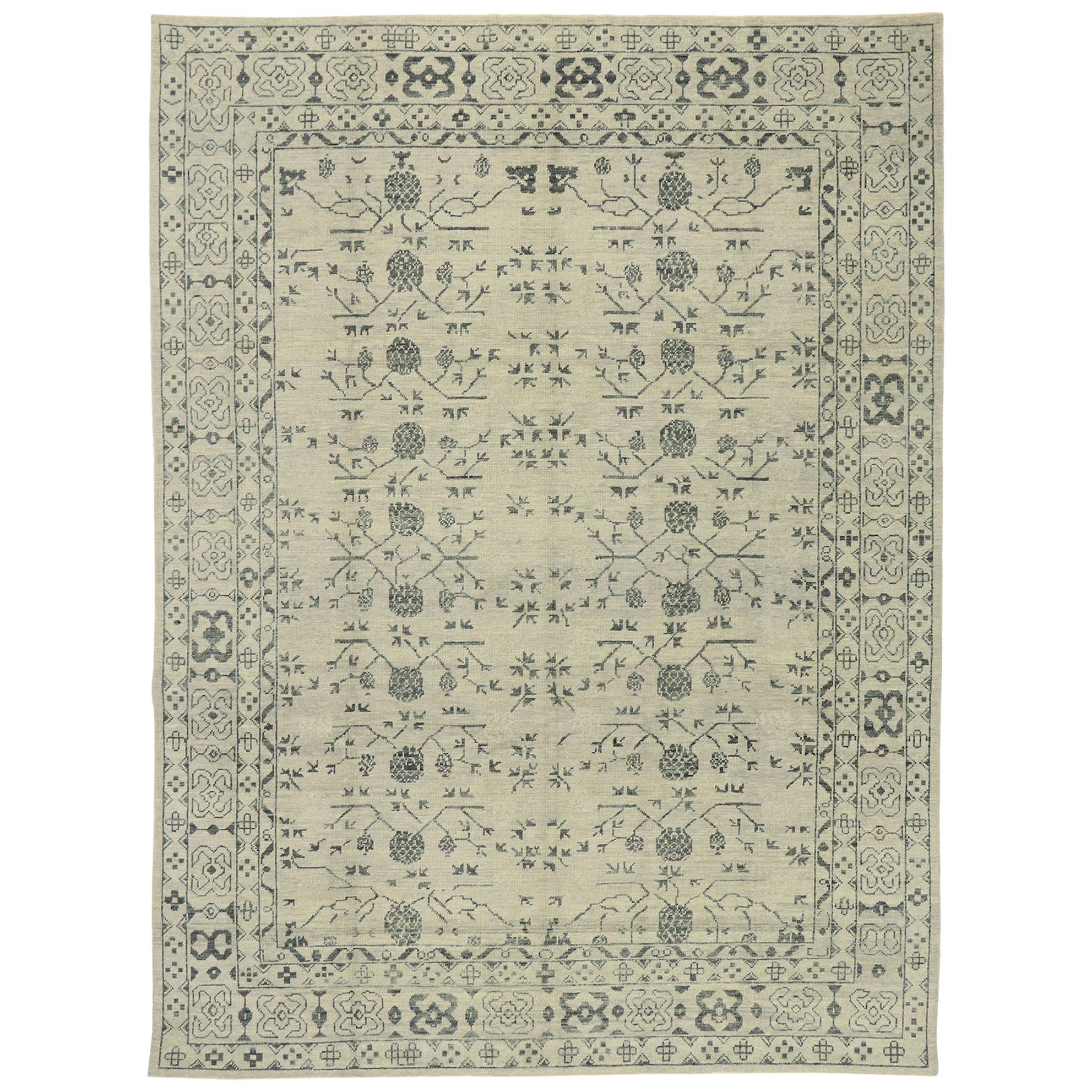 New Contemporary Turkish Khotan Rug with Modern Transitional Style For Sale