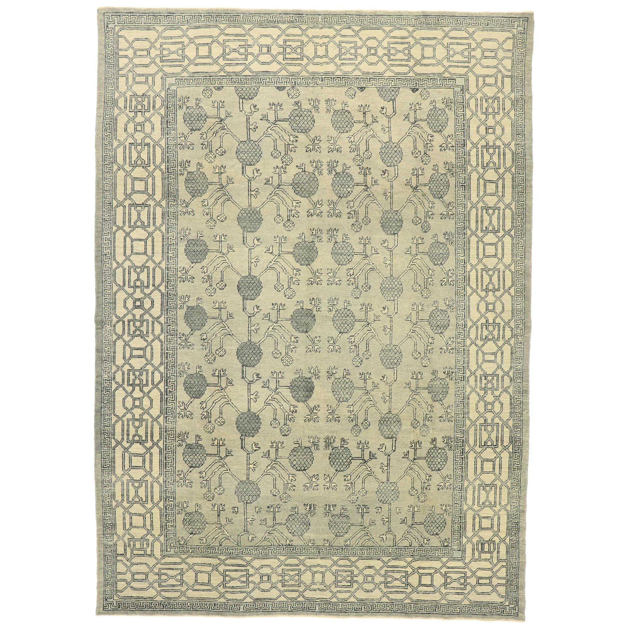 New Contemporary Turkish Khotan Rug with Modern Transitional Style For Sale