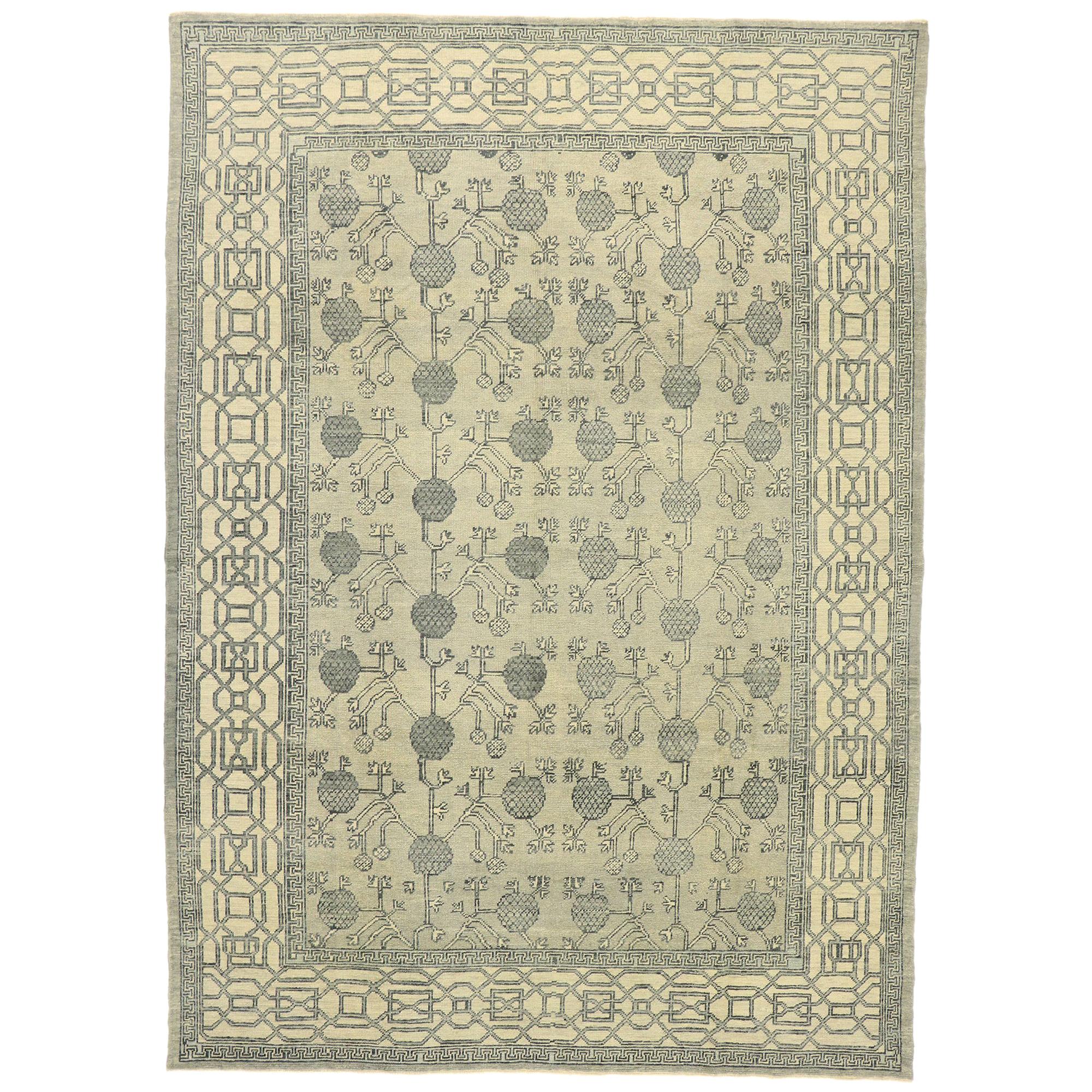 Nouveau tapis Khotan turc contemporain au style moderne et transitionnel