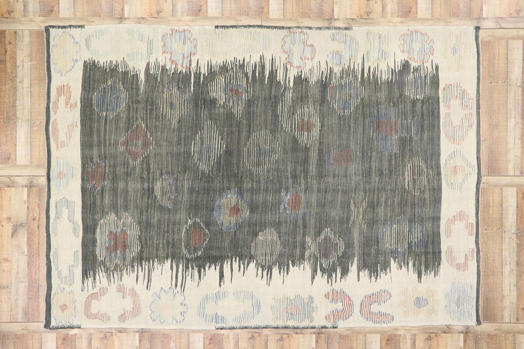 Contemporary Santa Fe Southwest Modern Turkish Kilim Rug im Angebot 2