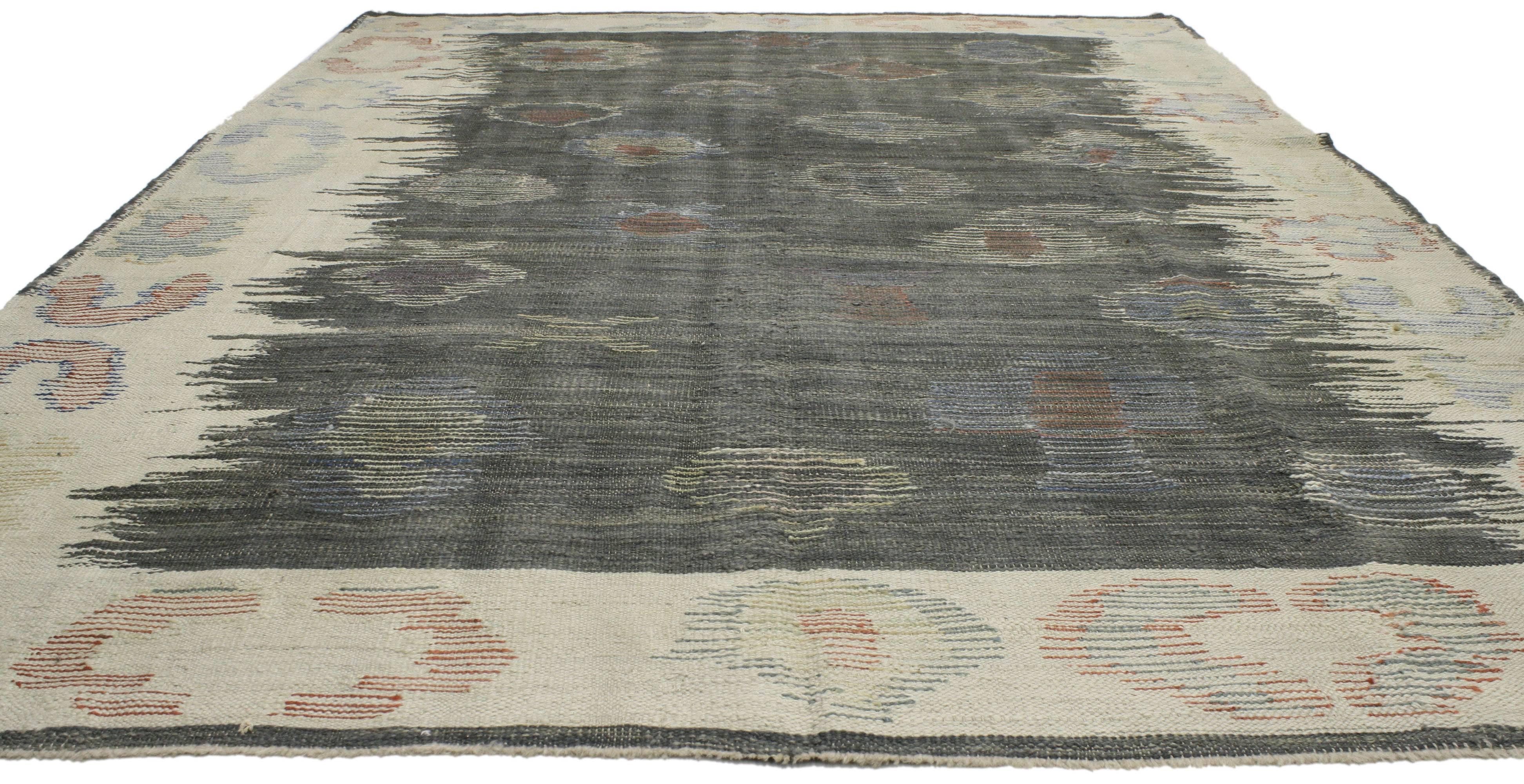 Contemporary Santa Fe Southwest Modern Turkish Kilim Rug In New Condition For Sale In Dallas, TX