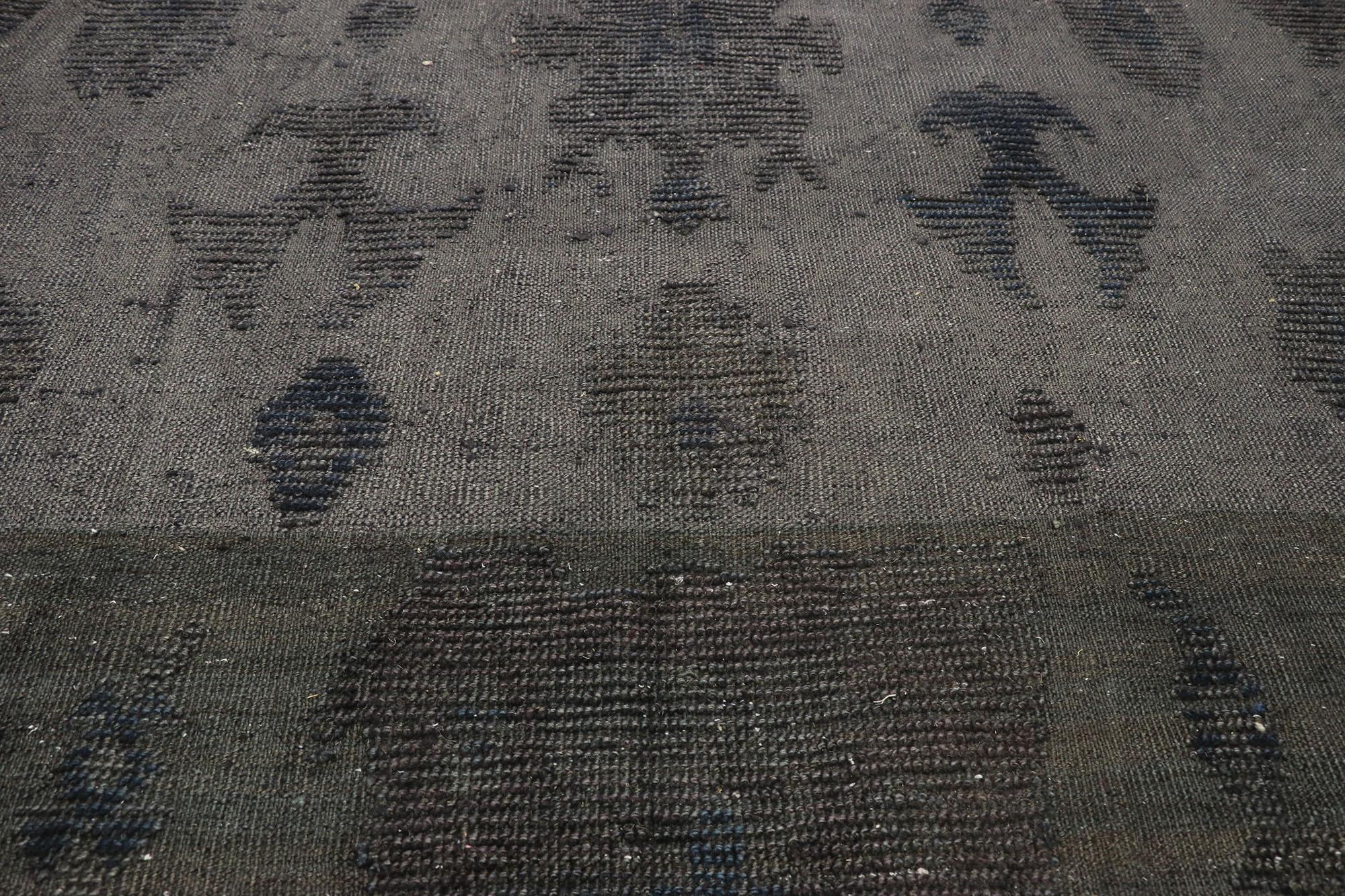 Dark Grey Turkish High-Low Souf Rug, 12'03 x 18'00 In New Condition For Sale In Dallas, TX