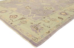 New Contemporary Turkish Lavender Oushak Rug with Modern French Rococo Style