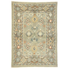 New Contemporary Turkish Oushak Accent Rug with Modern Transitional Style