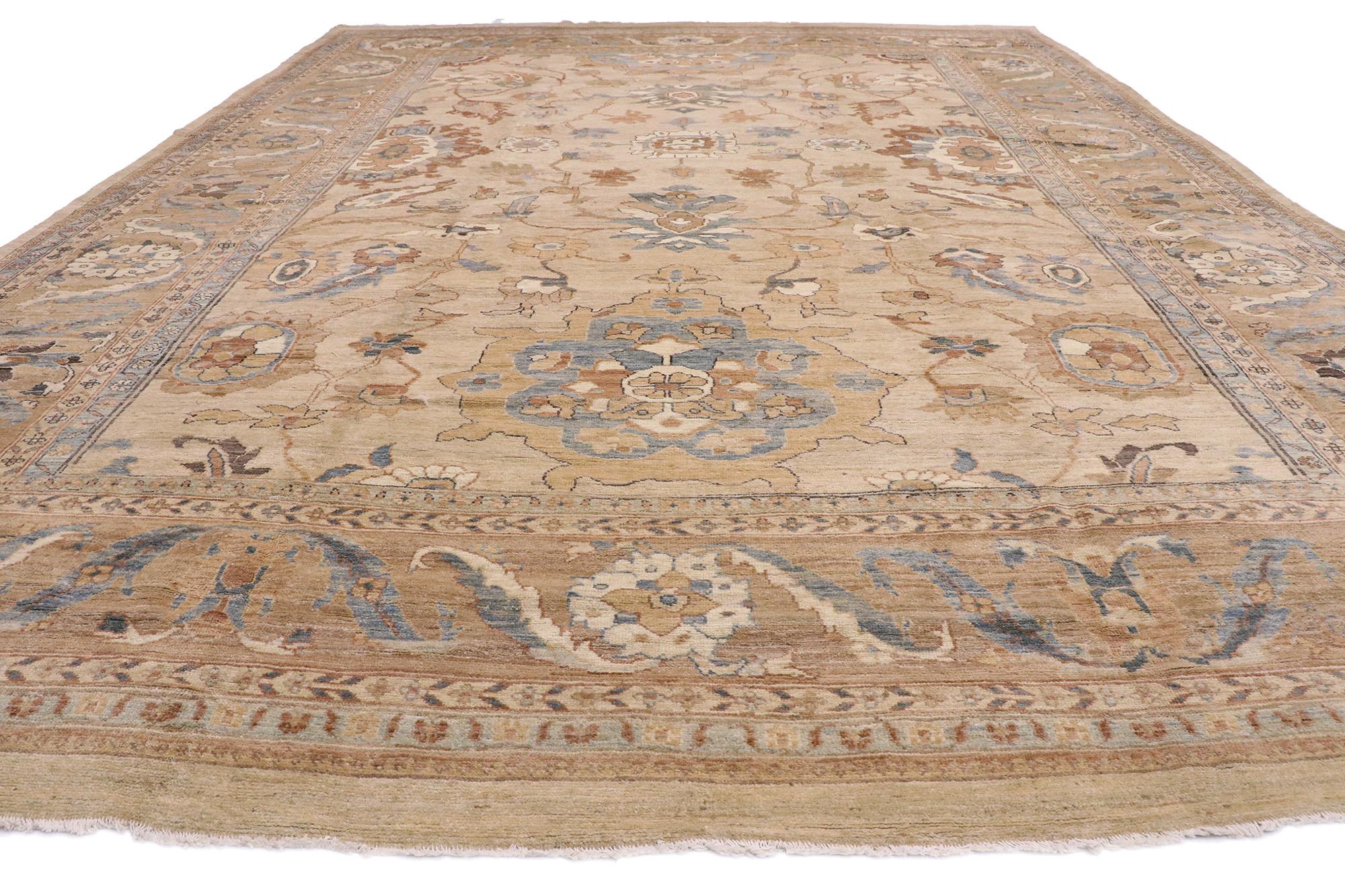 Organic Modern Contemporary Persian Sultanabad Rug, 13'00 x 18'00 For Sale