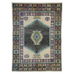 New Contemporary Turkish Oushak Area Rug with Postmodern Bohemian Style