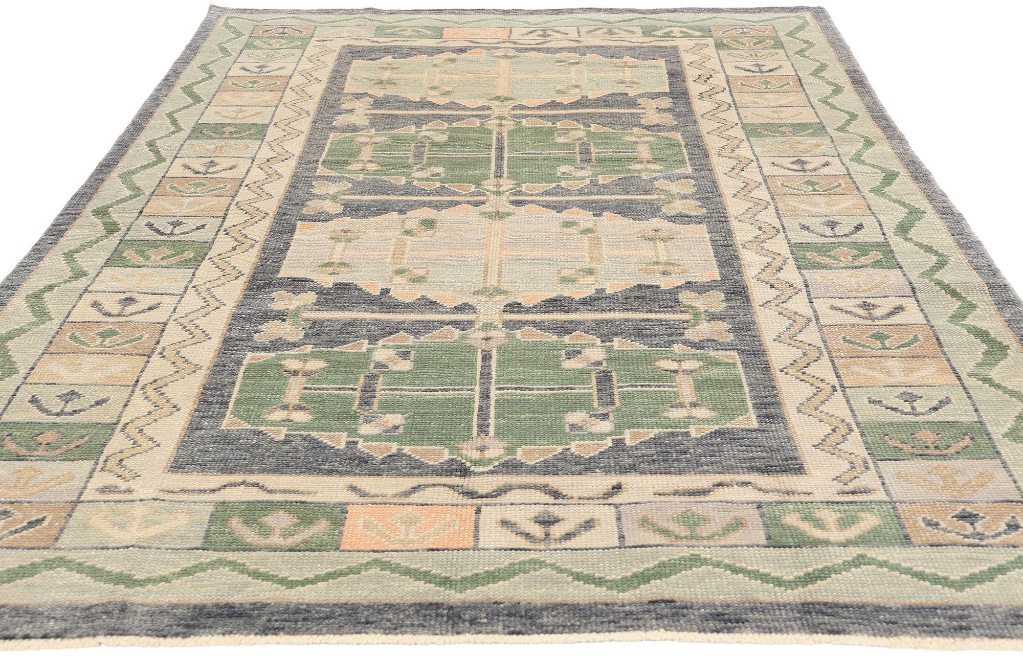 Wool New Contemporary Turkish Oushak Carpet with Modern Style For Sale
