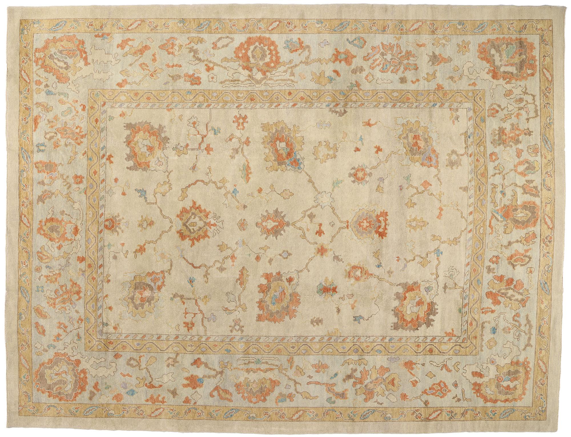 New Contemporary Turkish Oushak Carpet  with Transitional Style For Sale 5