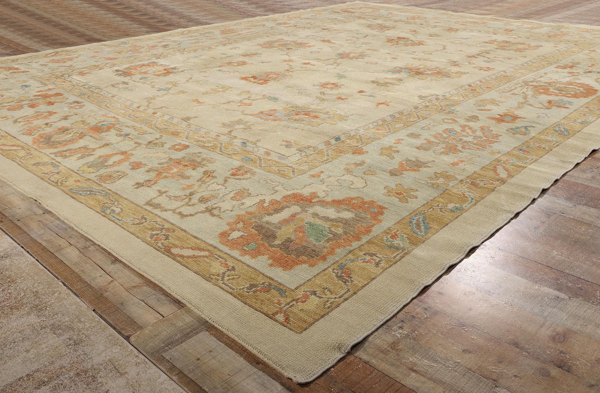 New Contemporary Turkish Oushak Carpet  with Transitional Style For Sale 1