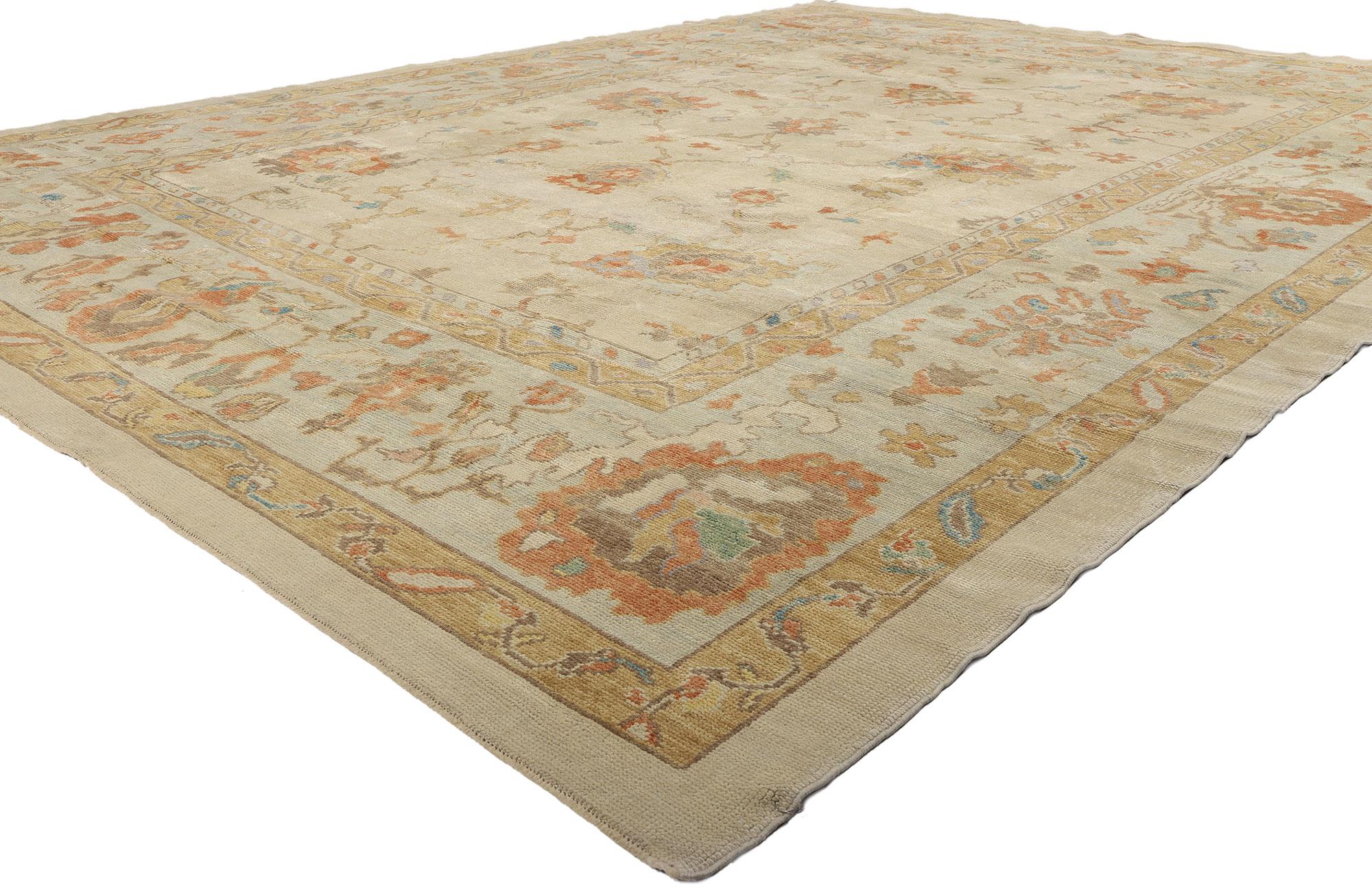 New Contemporary Turkish Oushak Carpet  with Transitional Style For Sale 2