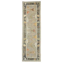 New Contemporary Turkish Oushak Gallery Rug with Modern Style