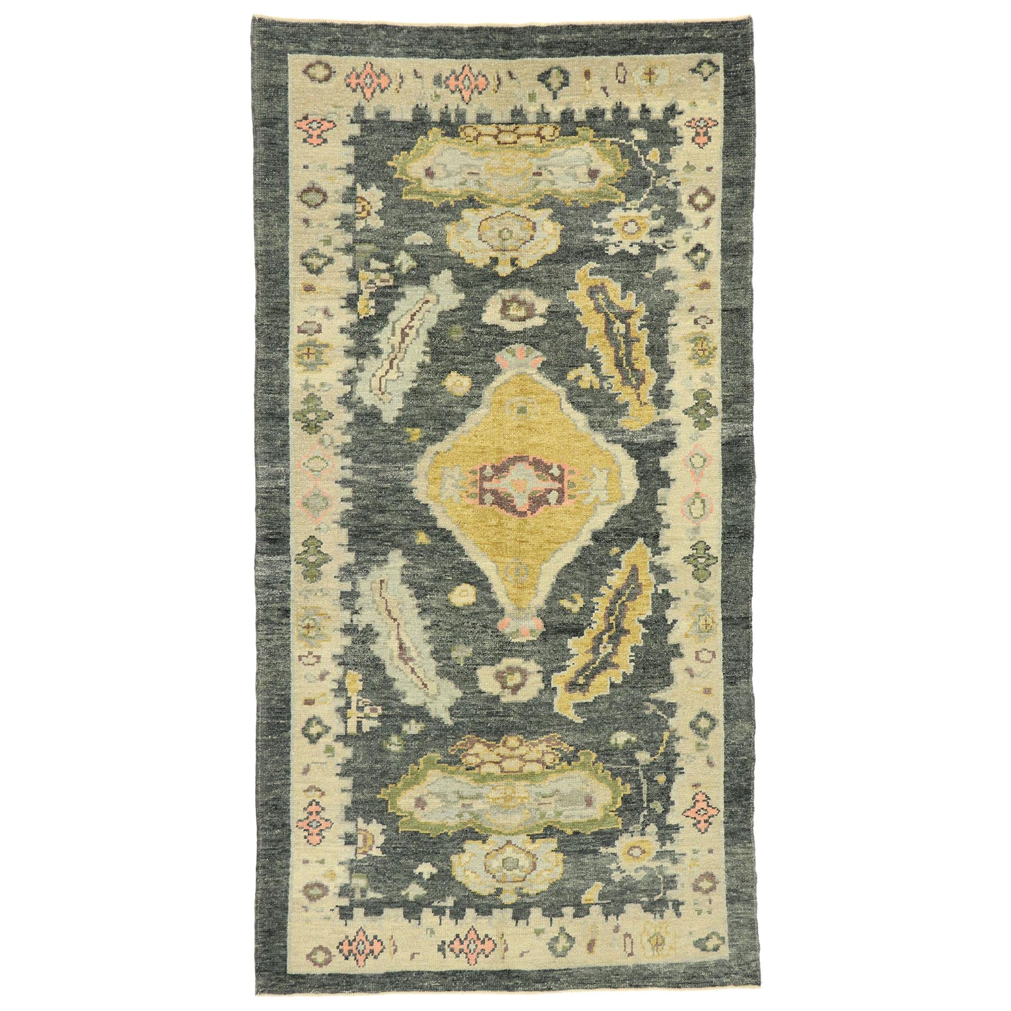 New Contemporary Turkish Oushak Gallery Rug with Modern Style