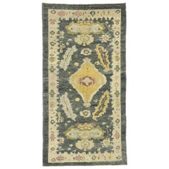 New Contemporary Turkish Oushak Gallery Rug with Modern Style
