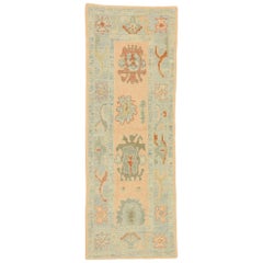 New Contemporary Turkish Oushak Hallway Runner with Modern French Style