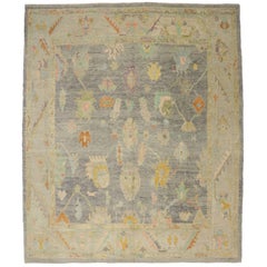 New Contemporary Turkish Oushak Rug with French Parisian and Transitional Style