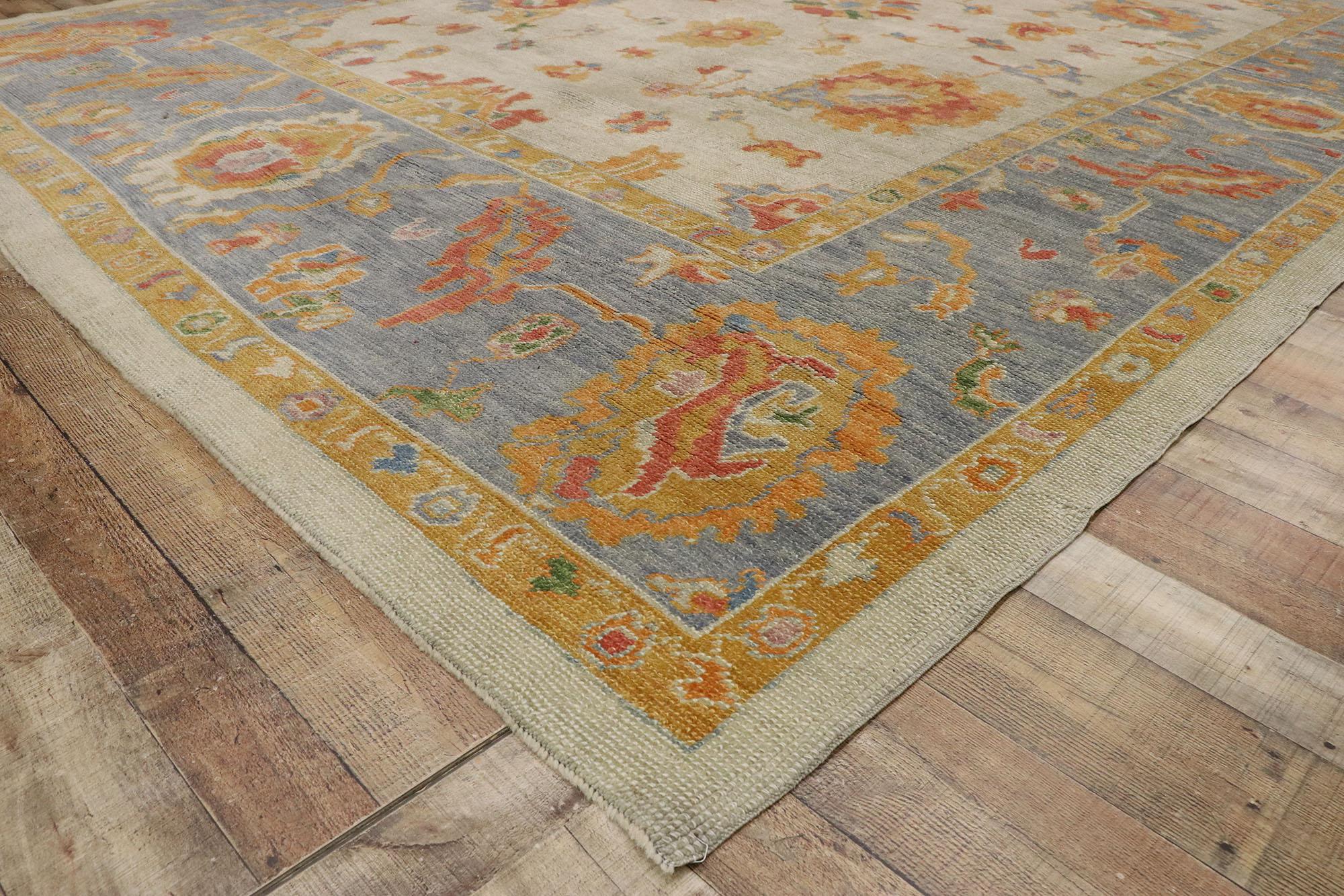 New Contemporary Turkish Oushak Carpet with Transitional Style For Sale 2