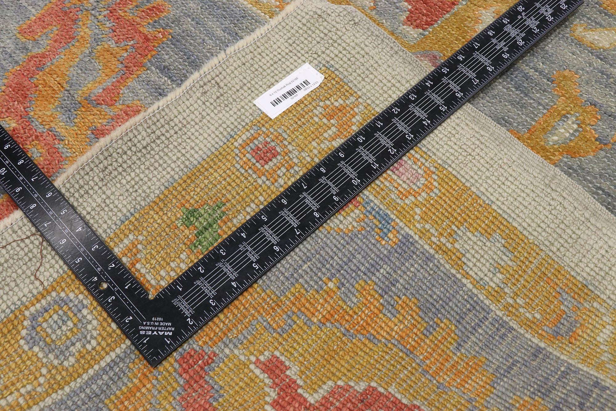New Contemporary Turkish Oushak Carpet with Transitional Style In New Condition For Sale In Dallas, TX