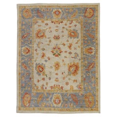 New Contemporary Turkish Oushak Carpet with Transitional Style