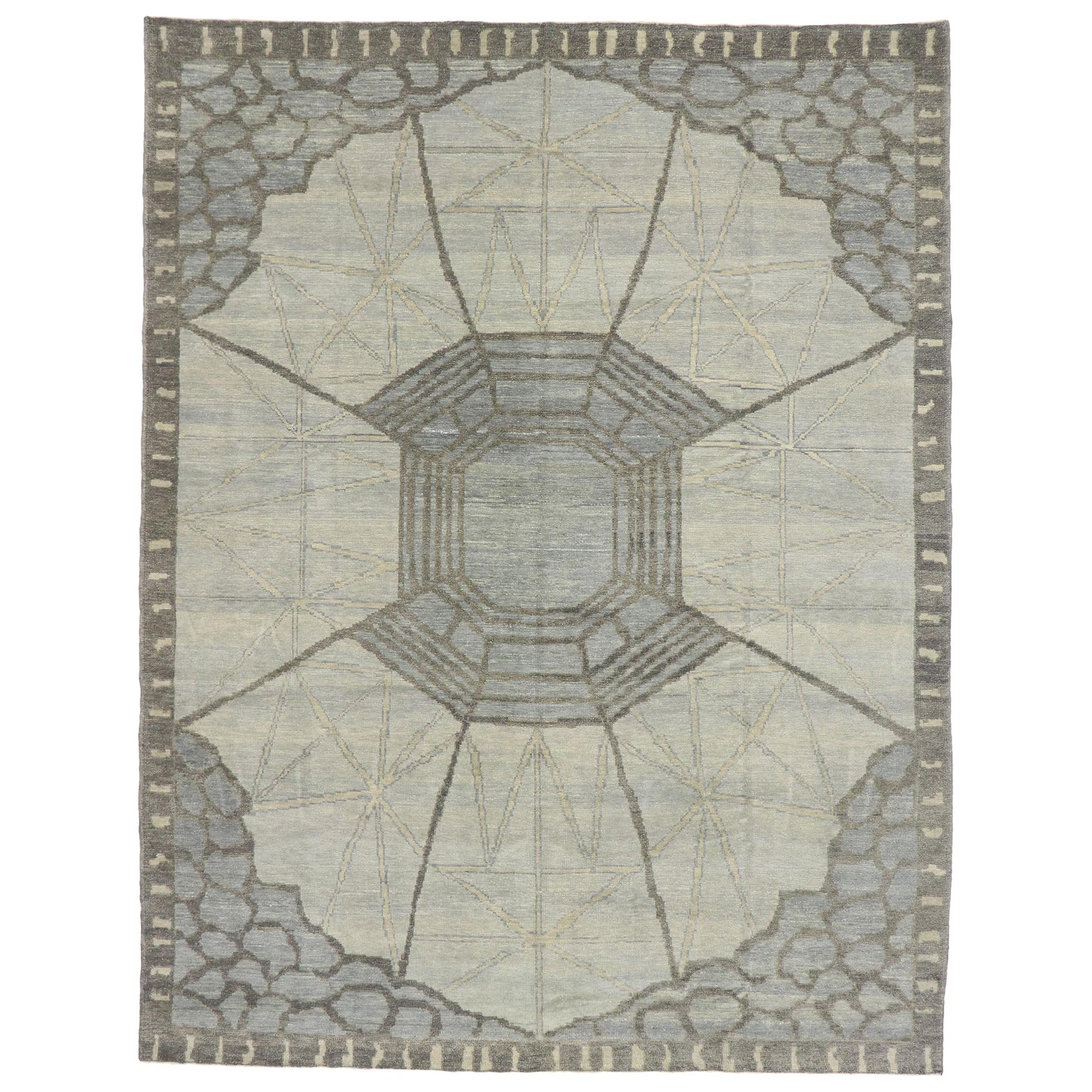 New Contemporary Turkish Oushak Rug Inspired by Zeki Muren For Sale