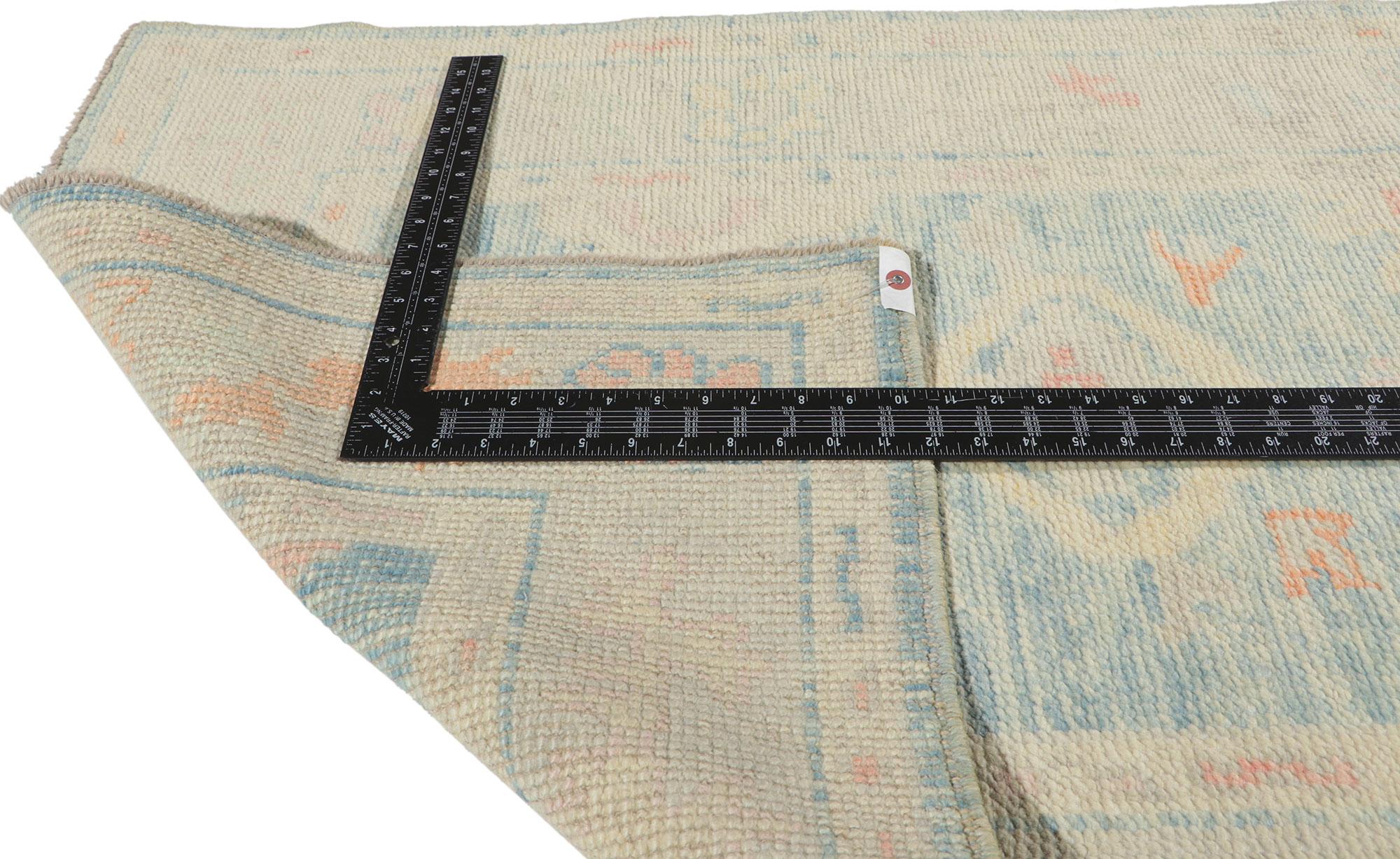 Wool New Contemporary Turkish Oushak Rug Runner For Sale