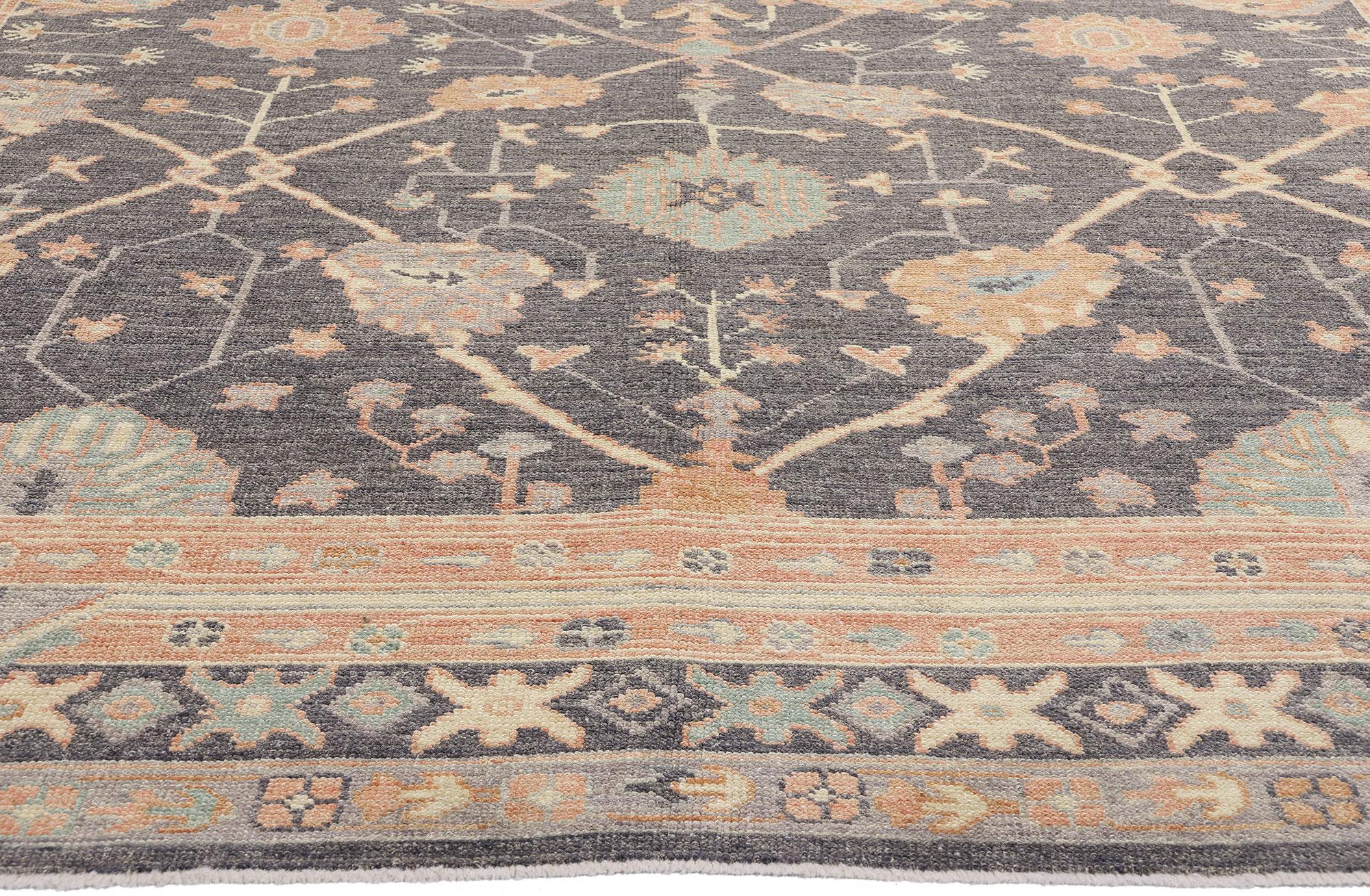 Nueva Alfombra Turca Contemporánea Oushak con Estilo Aesthetic Movement Turco en venta
