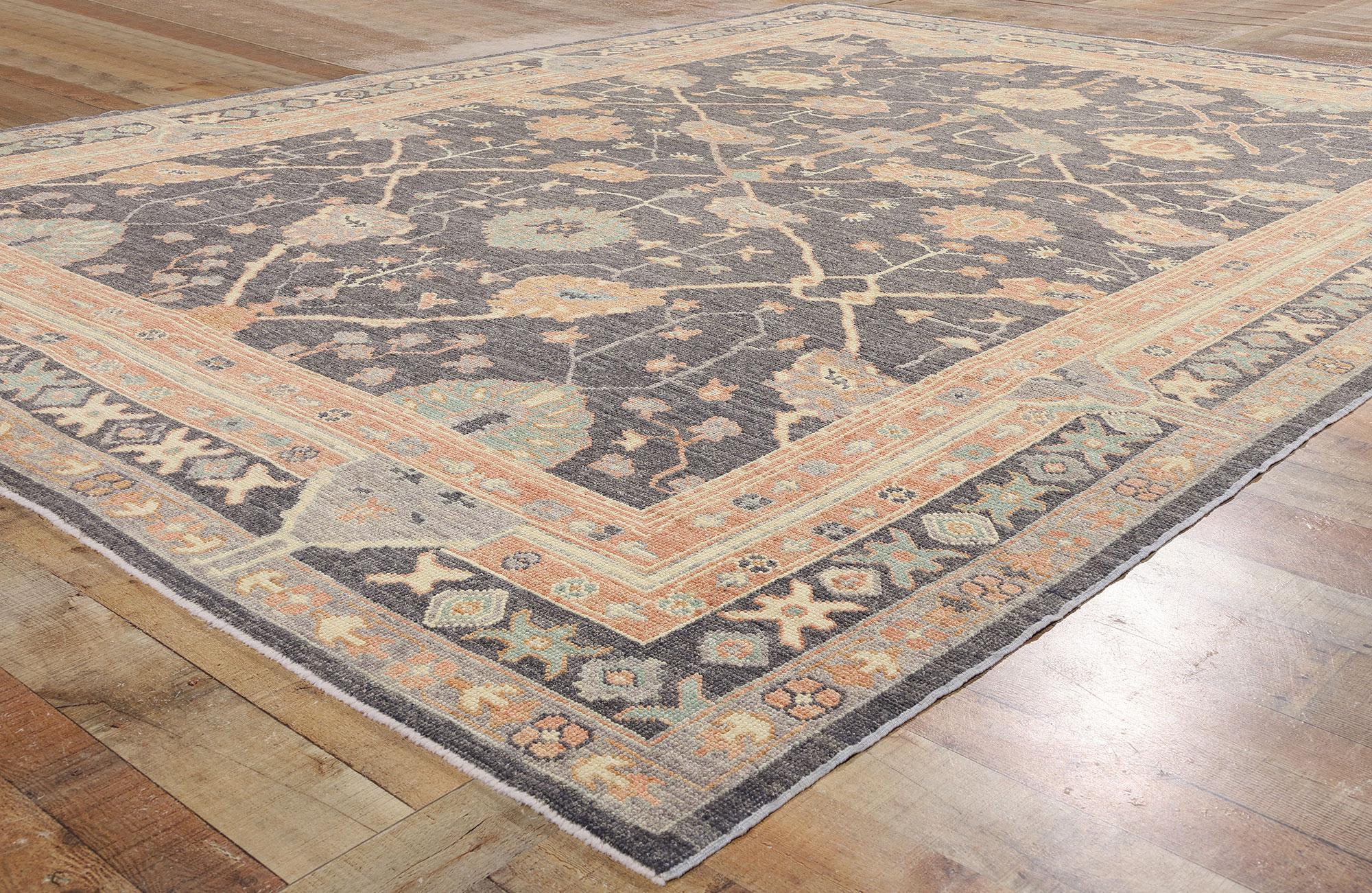 Nueva Alfombra Turca Contemporánea Oushak con Estilo Aesthetic Movement Siglo XXI y contemporáneo en venta