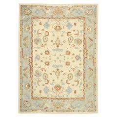 Nuovo tappeto contemporaneo in Oushak turco con stile Cape Cod Nantucket Federal