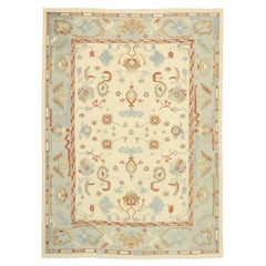 Nouveau tapis turc contemporain Oushak avec motif Cape Cod Nantucket de style fédéral