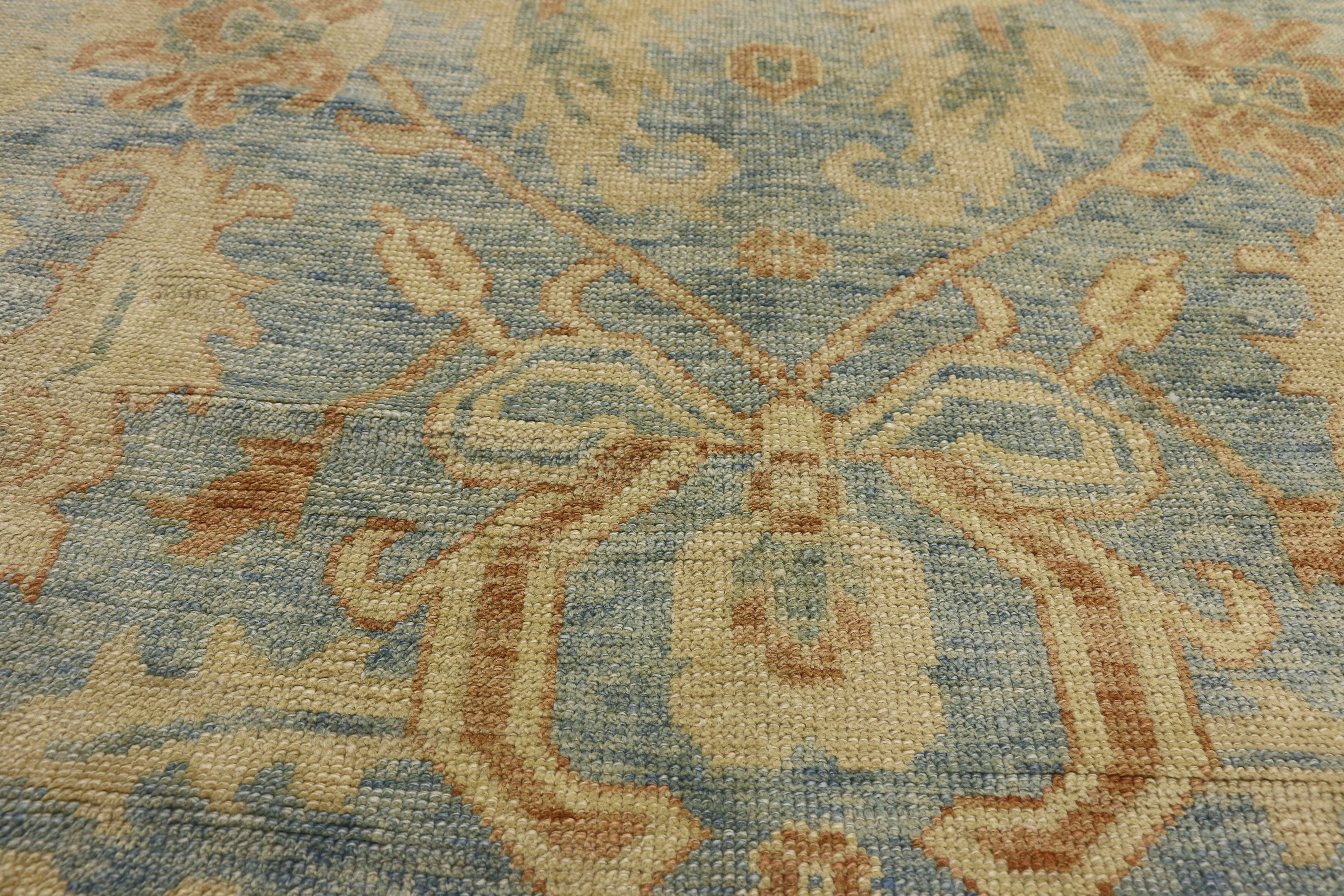 New Contemporary Turkish Oushak Rug with Coastal Cottage Style, Hampton's Chic In New Condition For Sale In Dallas, TX