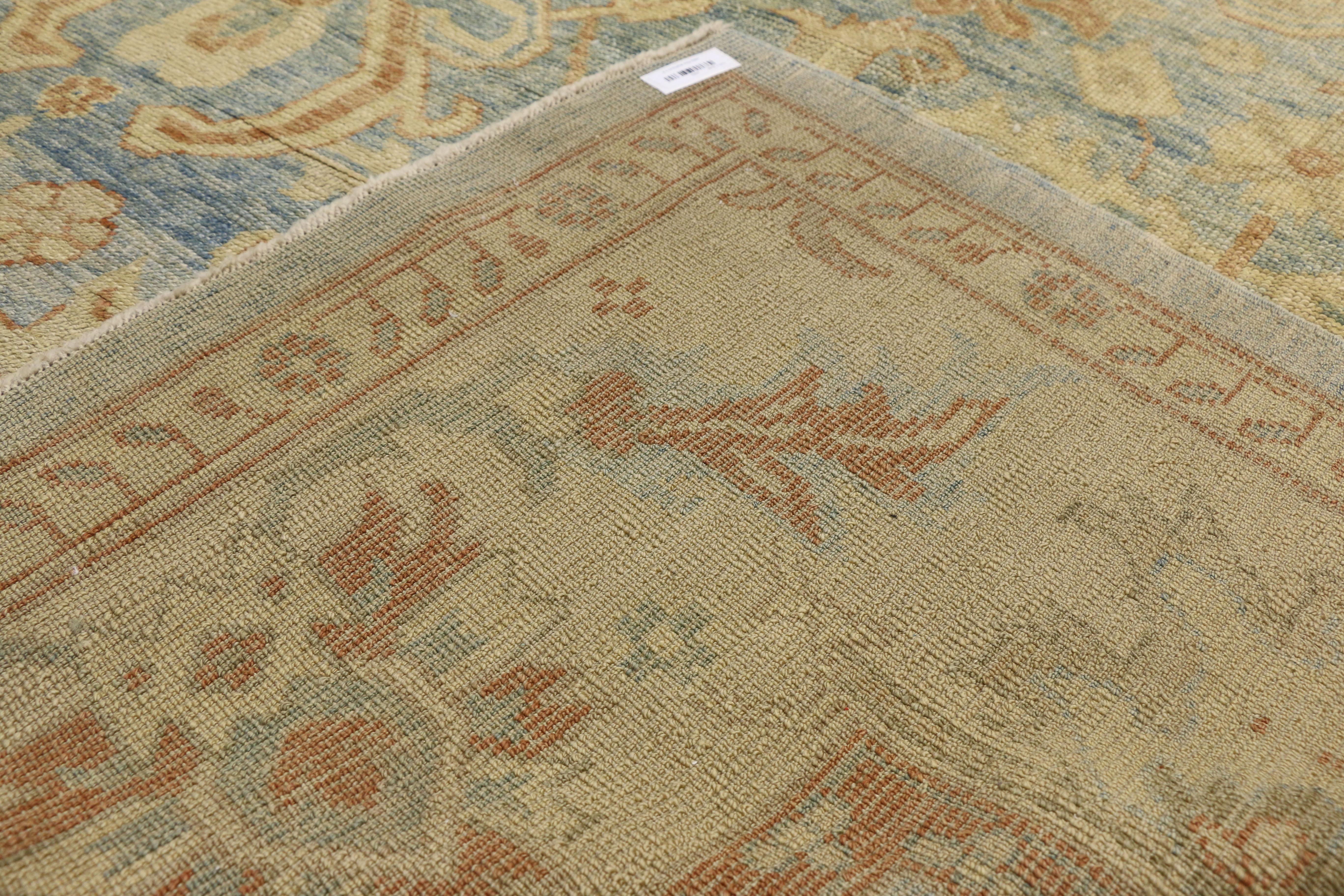 New Contemporary Turkish Oushak Rug with Coastal Cottage Style, Hampton's Chic In New Condition For Sale In Dallas, TX