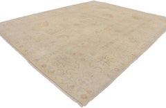 New Contemporary Turkish Oushak Rug with Gustavian Style and Neutral Colors