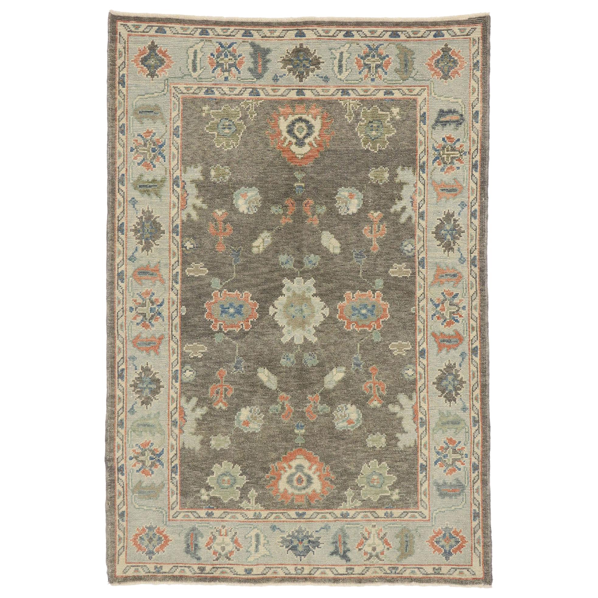 New Contemporary Turkish Oushak Rug with Modern American Colonial Style For Sale