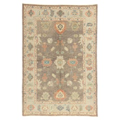 New Contemporary Earth-Tone Turkish Oushak Rug (tapis turc Oushak)