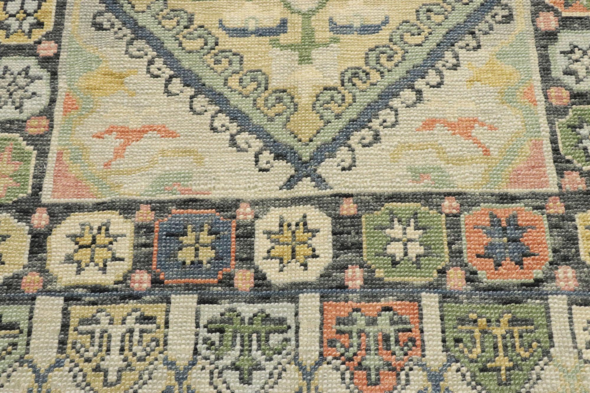 New Contemporary Turkish Oushak Rug with Modern American Craftsman Style In New Condition For Sale In Dallas, TX