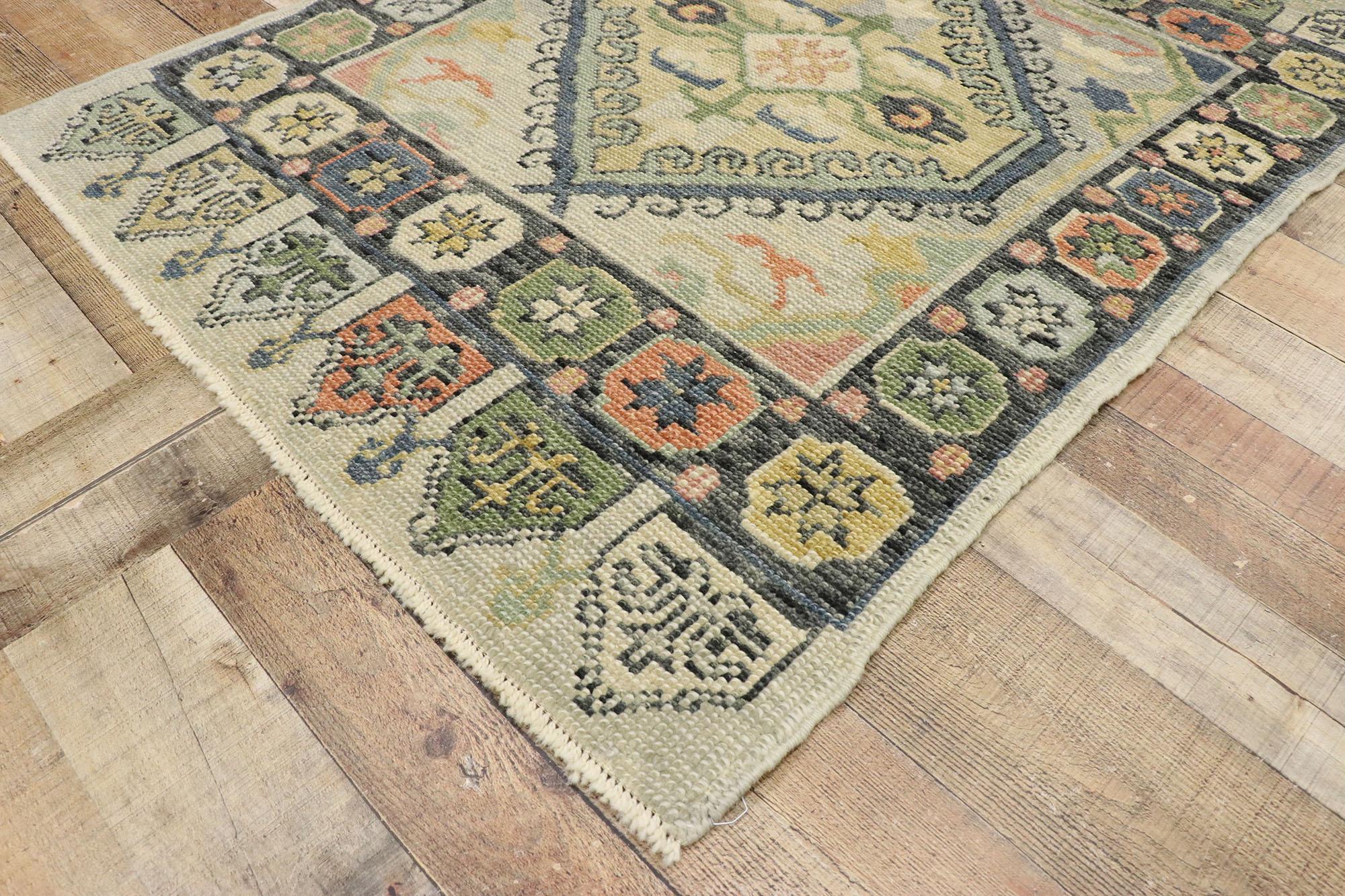 New Contemporary Turkish Oushak Rug with Modern American Craftsman Style For Sale 1