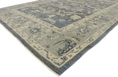 New Contemporary Turkish Oushak Rug with Modern Baltic Coastal Style