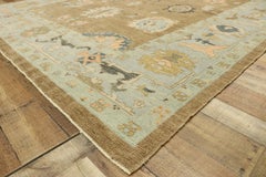 New Contemporary Turkish Oushak Rug with Modern Cape Cod Style