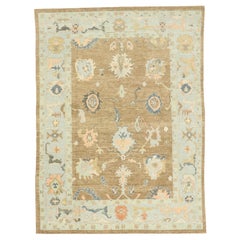 New Contemporary Turkish Oushak Rug with Modern Cape Cod Style