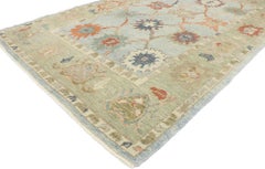 New Contemporary Turkish Oushak Rug with Modern Coastal Martha's Vineyard Style