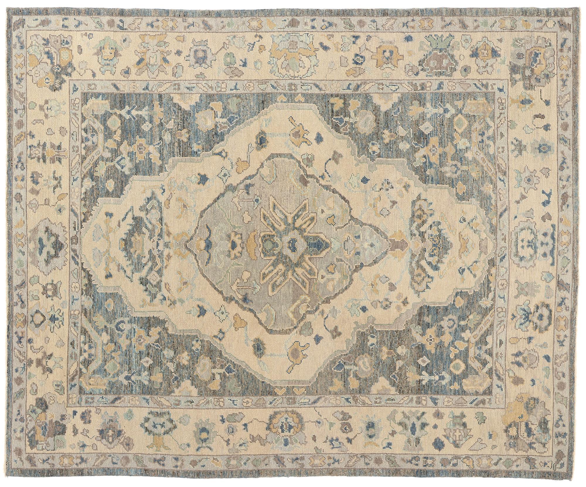 New Modern Turkish Oushak Carpet with Traditional Style For Sale 3