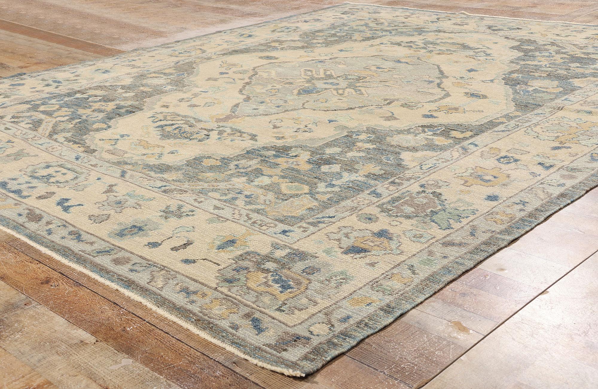 New Modern Turkish Oushak Carpet with Traditional Style For Sale 1