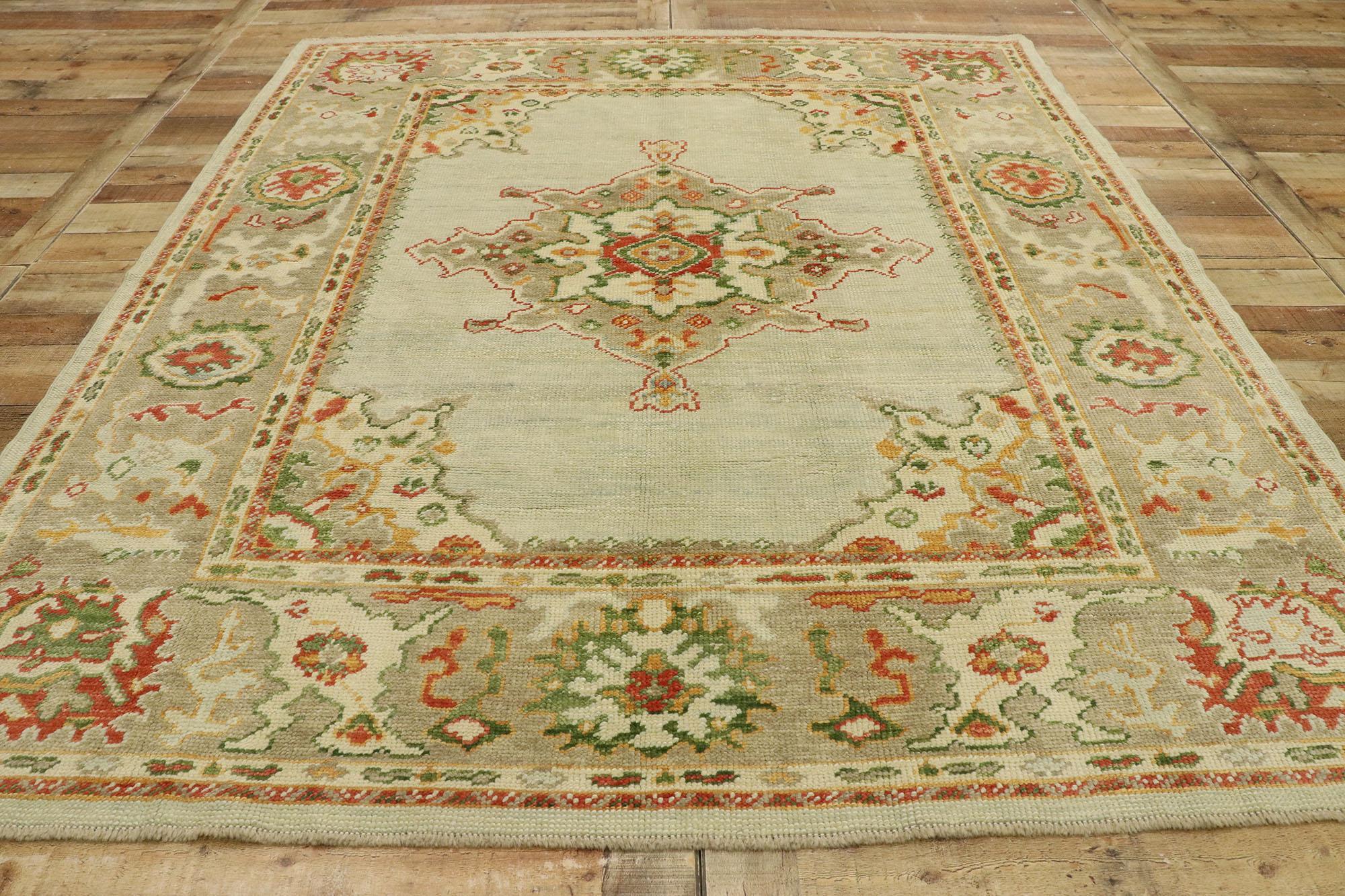 New Contemporary Turkish Oushak Rug with Modern Eclectic Craftsman Style For Sale 3